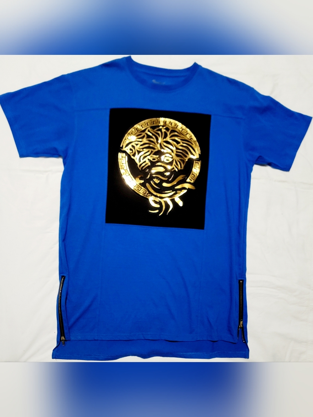 Bleeeker & Mereer Madusa Shirt Royal Blue/Gold-Black/Gold Lot Of 2 Sz 2XL Men